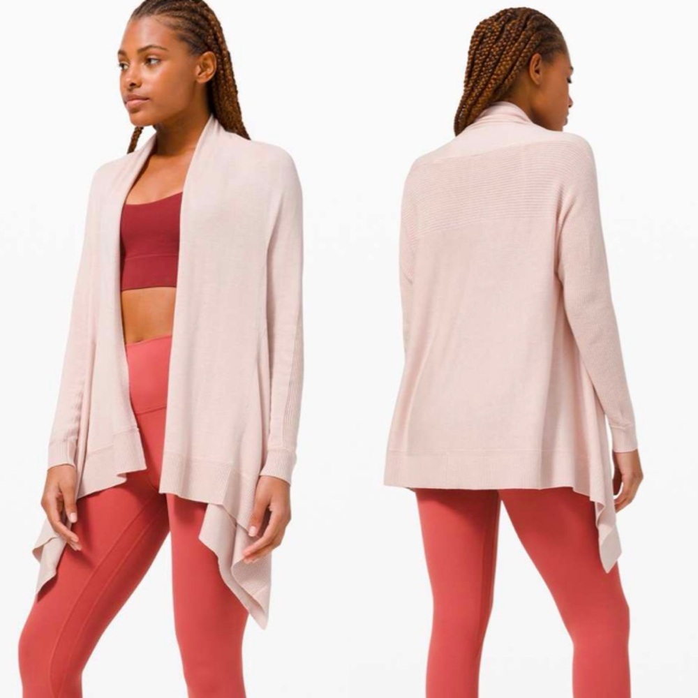 lululemon CashLu Knit Wrap Cardigan‎ Sweater Pink Blush